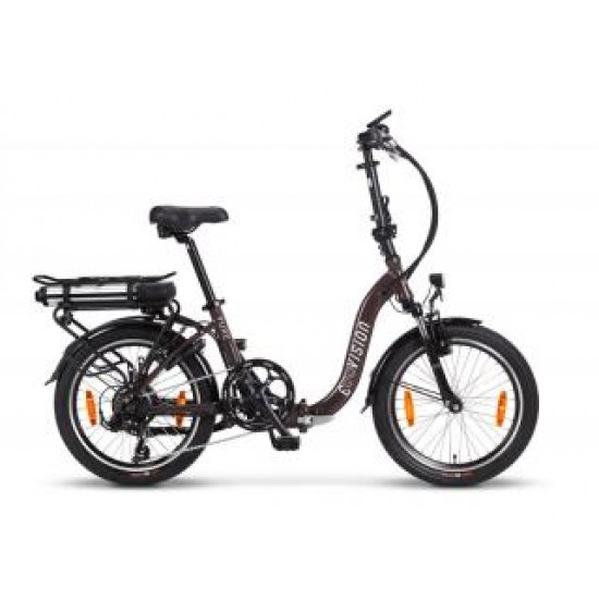 E-Vision Pure 20" elektrische vouwfiets Koffie Bruin