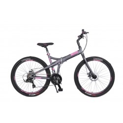 Mosso Marine Vouwfiets 26 inch Aluminium 2D 21v Grey/Pink